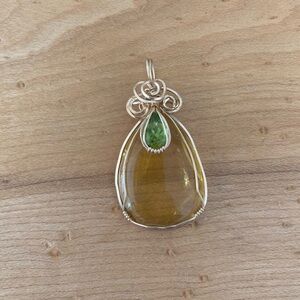 Anthropologie Ornate Stone Pendant